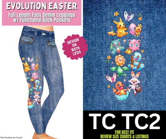 Evolution Easter Full Length Faux Denim w/ Side Leg Designs