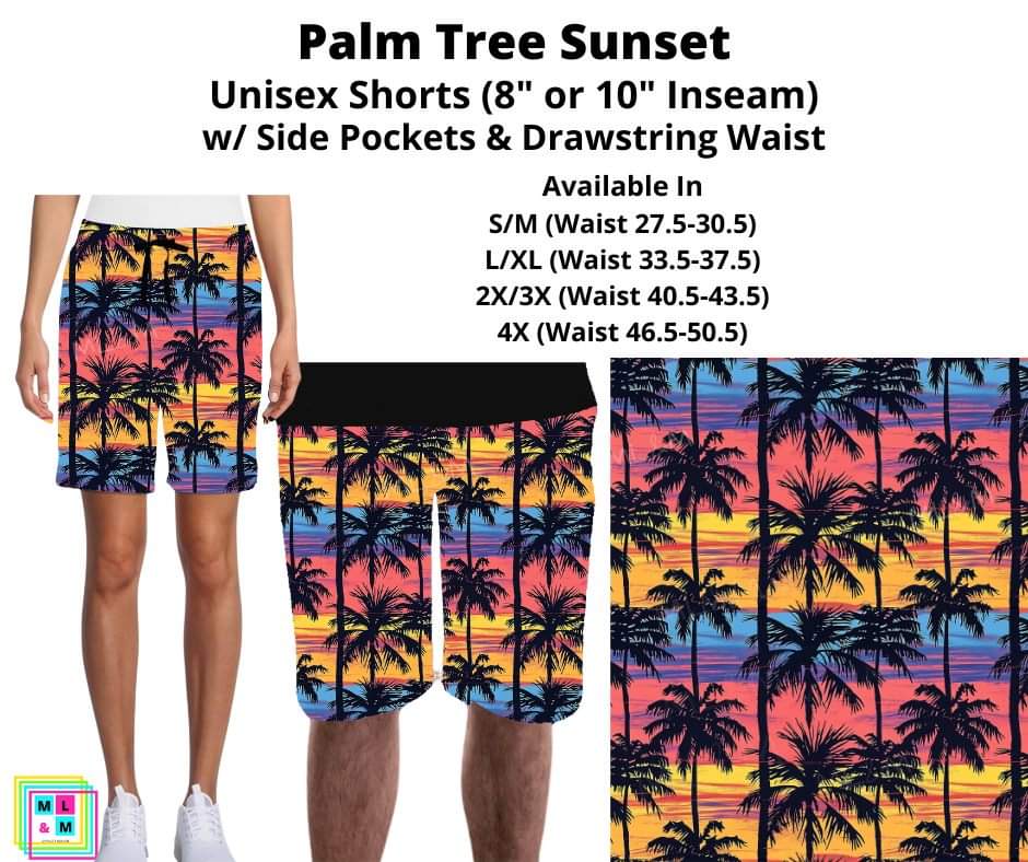 Palm Tree Sunset Unisex Shorts