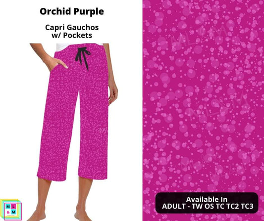 Orchid Purple Capri Gauchos