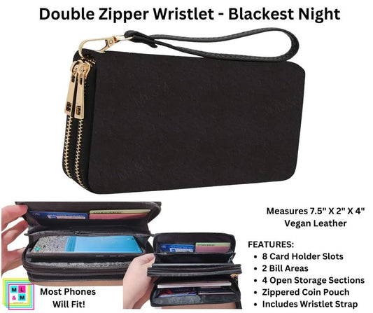 Blackest Night Double Zipper Wristlet