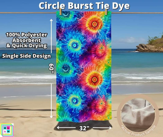 Circle Burst Tie Dye Towel