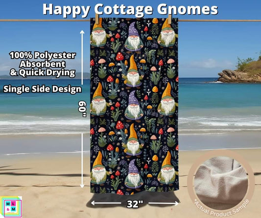 Happy Cottage Gnomes Towel