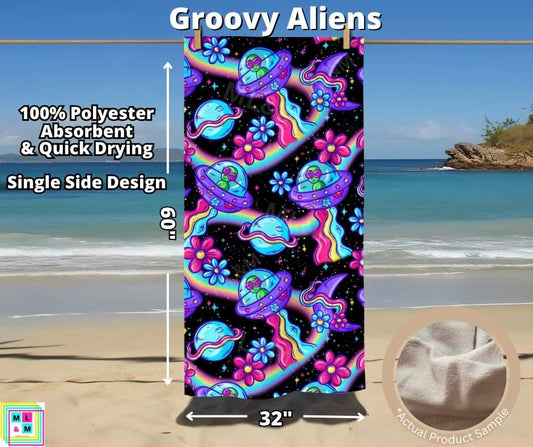 Groovy Aliens Towel