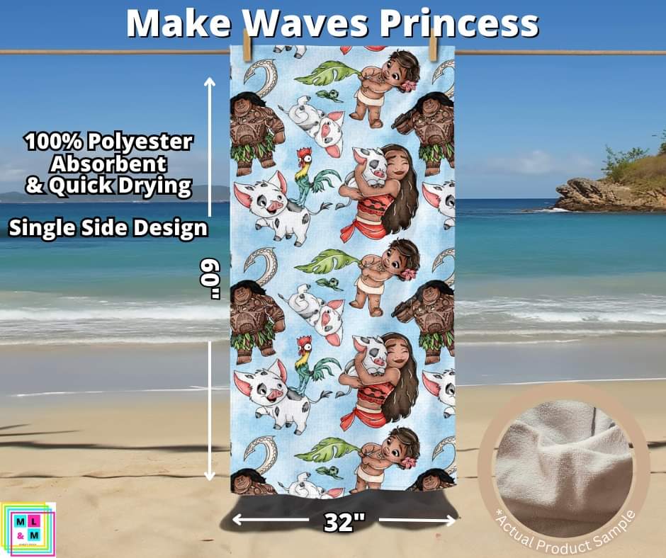 Make Waves Princess Towel