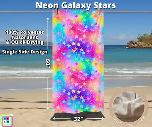 Neon Galaxy Stars Towel