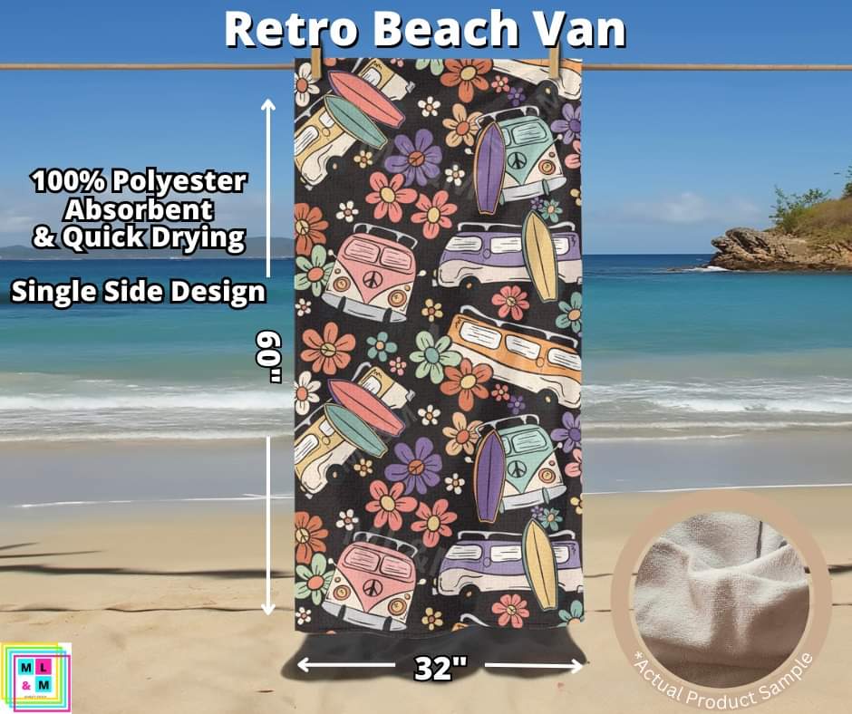 Retro Beach Van Towel