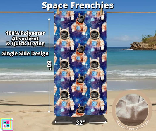 Space Frenchies Towel