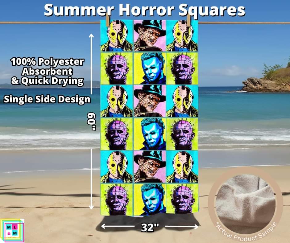 Summer Horror Squares Towel