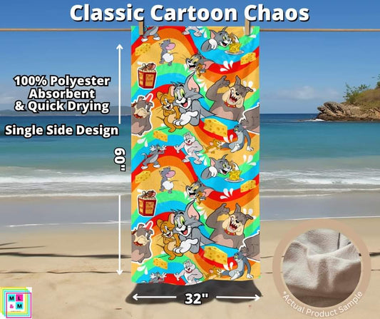 Classic Cartoon Chaos Towel