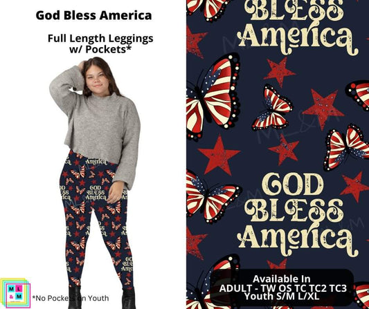 God Bless America Full Length Leggings w/ Pockets
