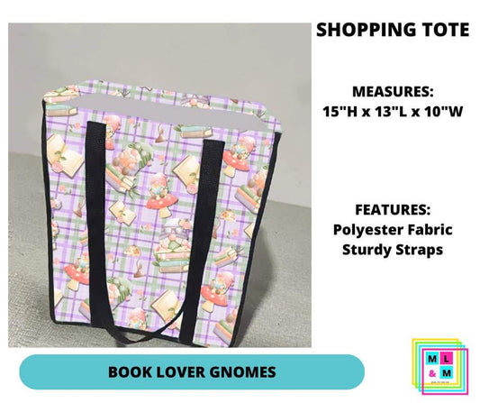 Book Lover Gnomes Shopping Tote