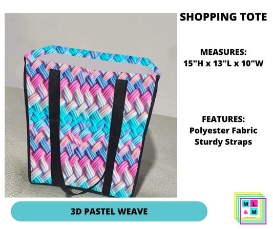 3D Pastel Weave Shopping Tote