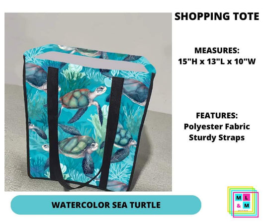 Watercolor Sea Turtles Shopping Tote