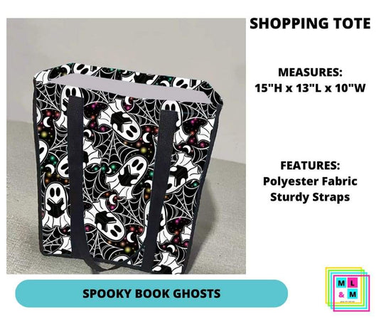 Spooky Book Ghosts Shopping Tote