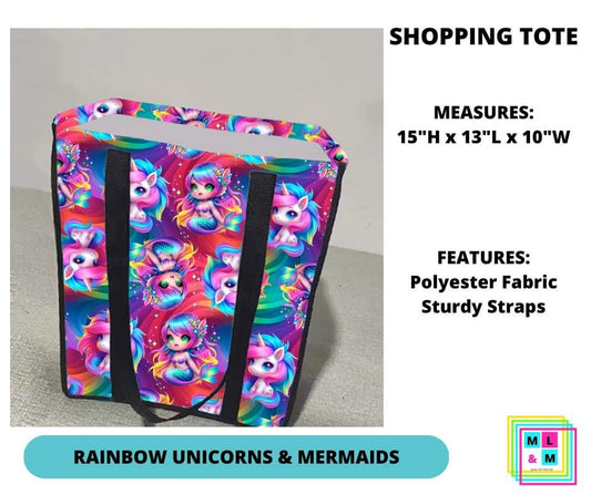 Rainbow Unicorns & Mermaids Shopping Tote