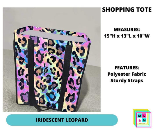 Iridescent Leopard Shopping Tote