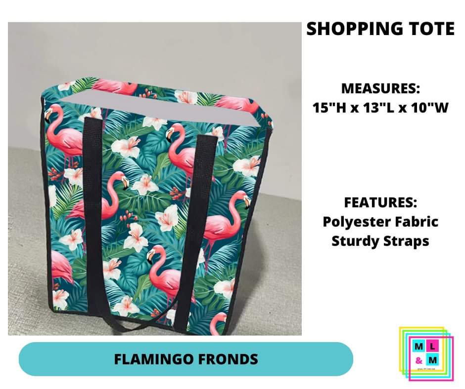 Flamingo Fronds Shopping Tote