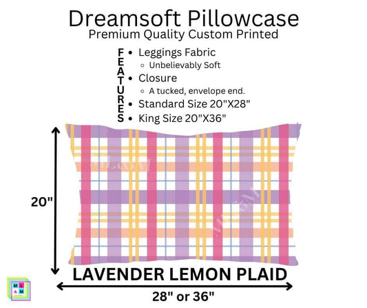 Lavender Lemon Plaid Dreamsoft Pillowcase