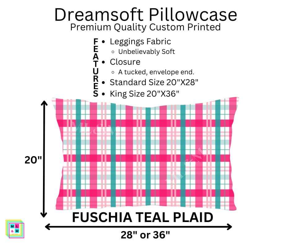 Fuchsia Teal Plaid Dreamsoft Pillowcase