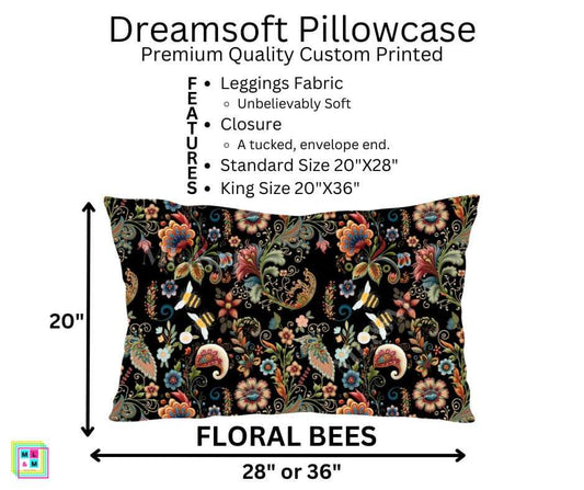 Floral Bees Dreamsoft Pillowcase