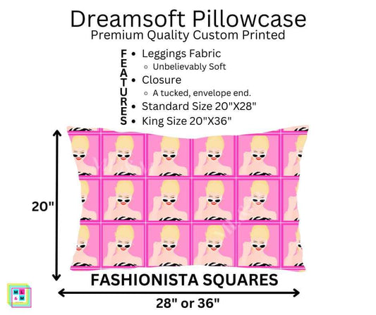 Fashionista Squares Dreamsoft Pillowcase