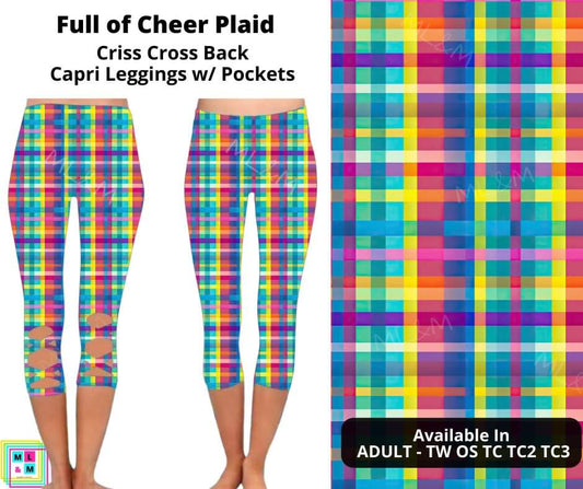 Full of Cheer Plaid Criss Cross Capri w/ Pockets