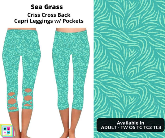Sea Grass Criss Cross Capri w/ Pockets
