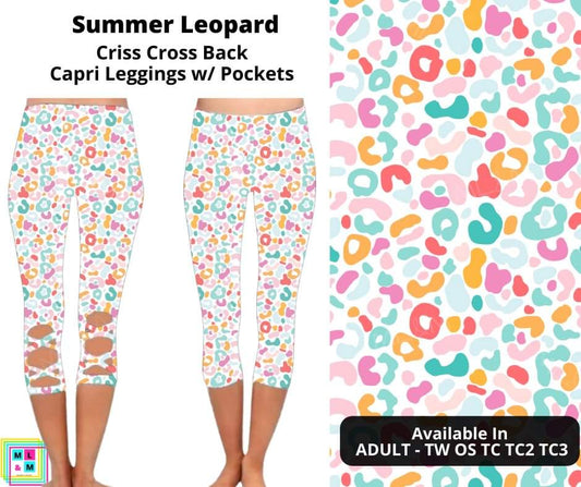 Summer Leopard Criss Cross Capri w/ Pockets