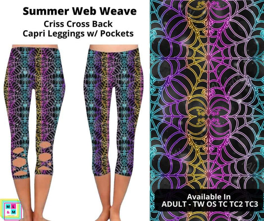Summer Web Weave Criss Cross Capri w/ Pockets