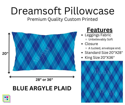 Blue Argyle Plaid Dreamsoft Pillowcase