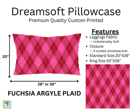 Fuchsia Argyle Plaid Dreamsoft Pillowcase