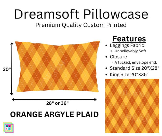 Orange Argyle Plaid Dreamsoft Pillowcase