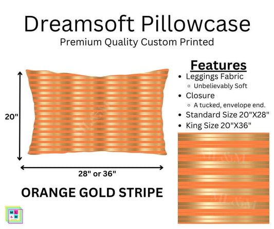 Orange Gold Stripe Dreamsoft Pillowcase