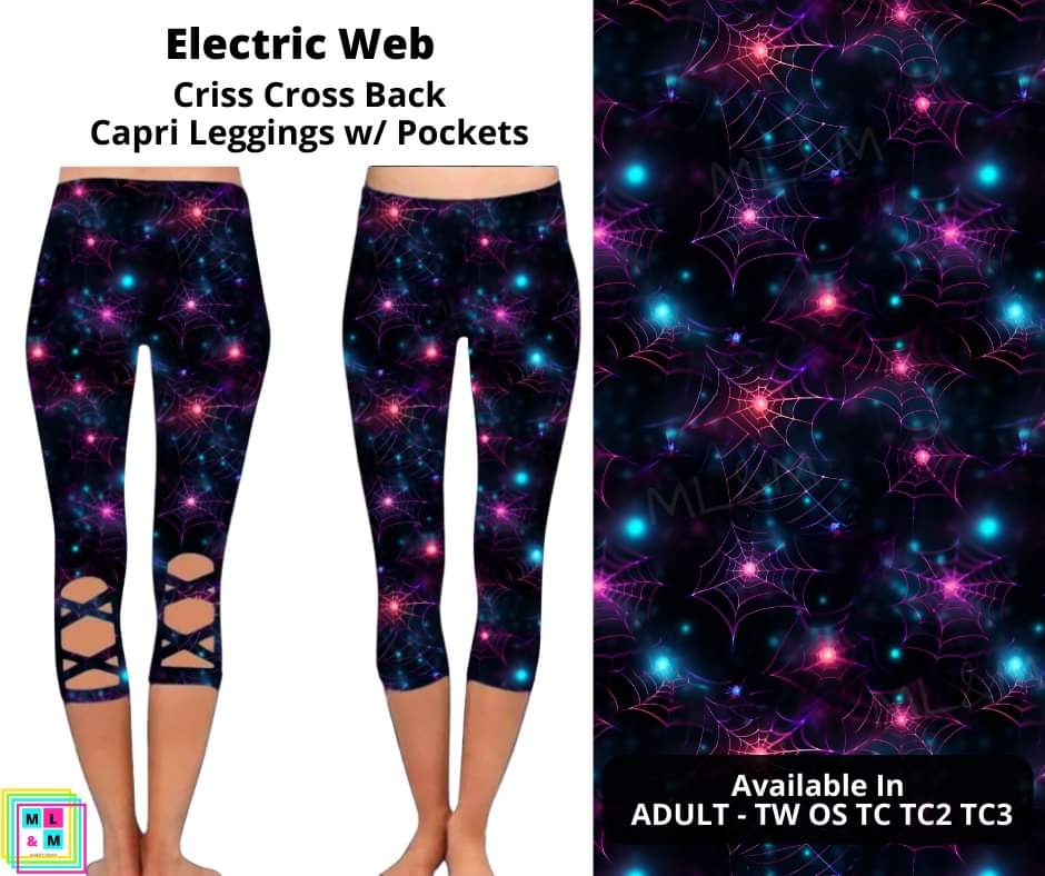 Electric Web Criss Cross Capri w/ Pockets