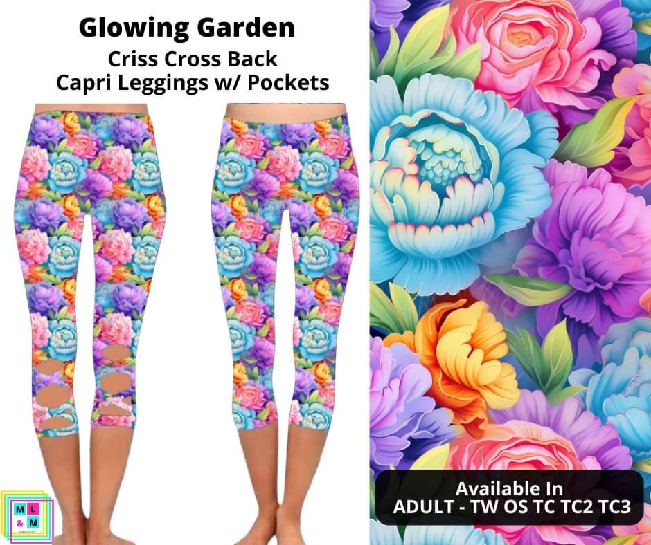 Glowing Garden Criss Cross Capri w/ Pockets