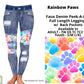 Rainbow Paws Faux Denim Full Length Peekaboo Leggings