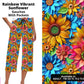 Rainbow Vibrant Sunflower Capri Gauchos