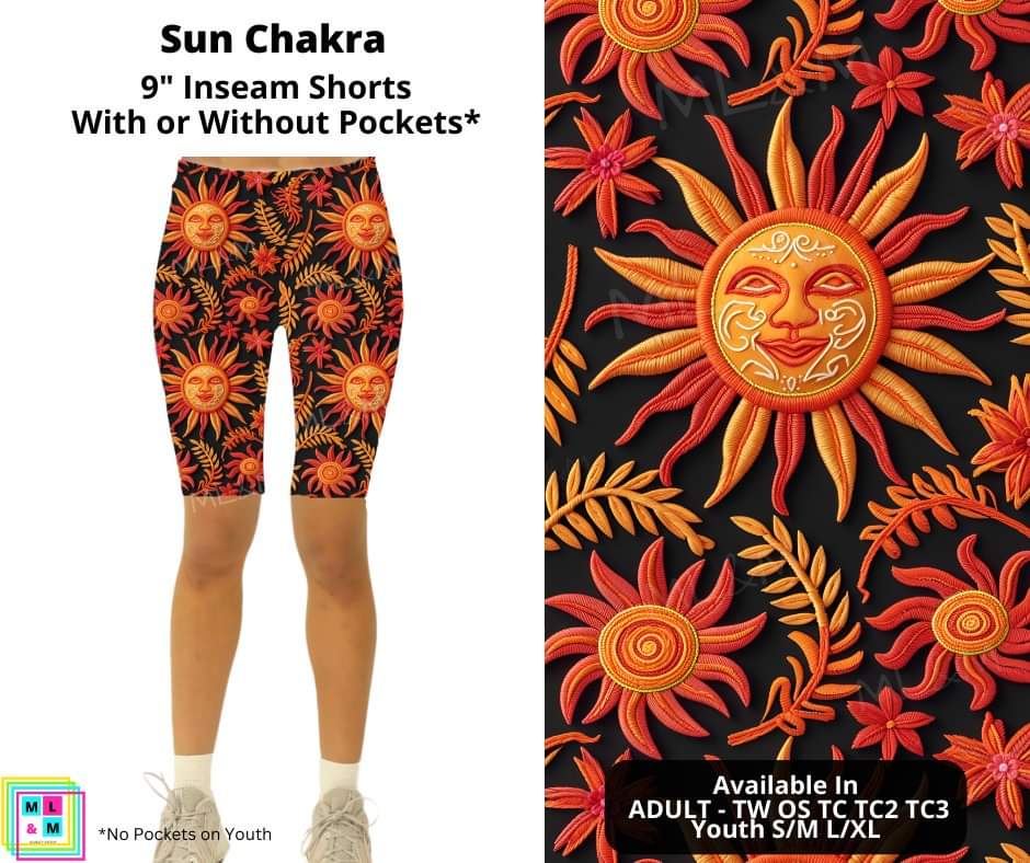 Sun Chakra Shorts w/ Pockets