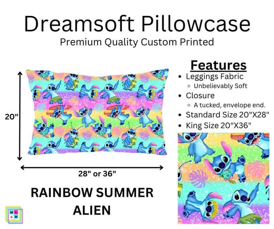 Rainbow Summer Alien Dreamsoft Pillowcase
