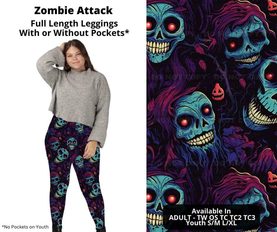 Zombie Attack Full Length Leggings w/ Pockets