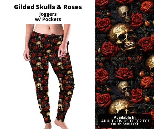 Gilded Skulls & Roses Joggers