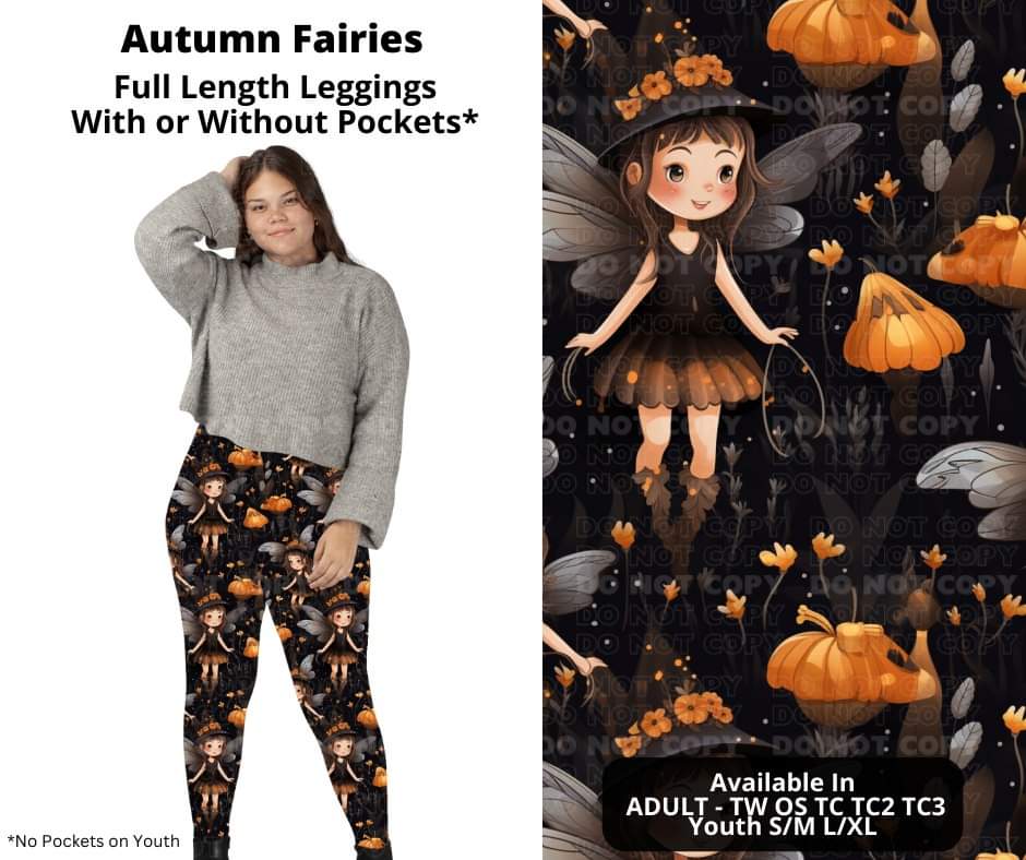 Autumn Fairies Full Length Leggings w/ Pockets