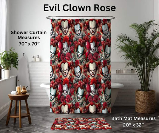 Evil Clown Rose Custom Bath Mat