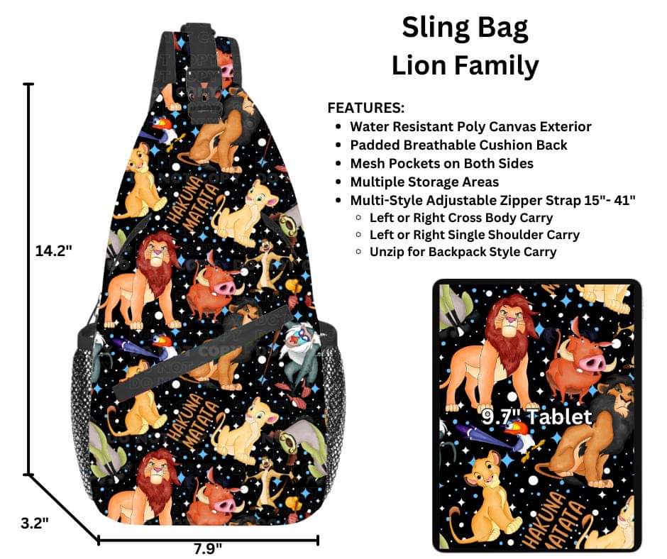 Lion Family Sling Bag