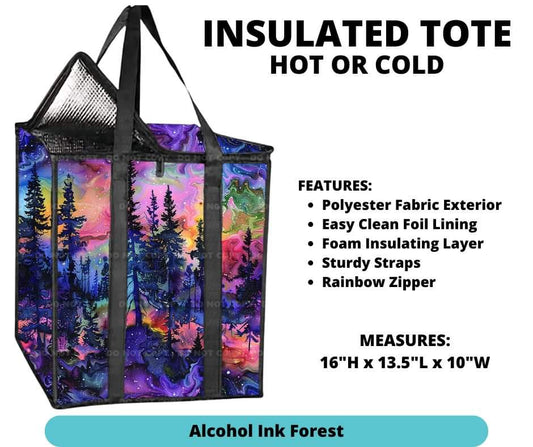 Alcohol Ink Forest Insulated Tote