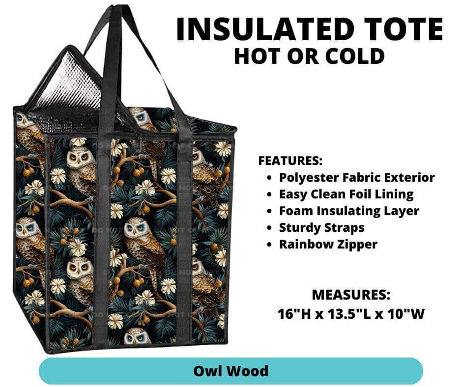 Owl Wood Insulated Tote