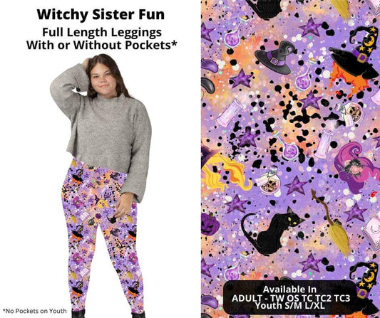 Witchy Sister Fun Full Length Leggings w/ Pockets