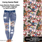 Corny Santa Plaid Faux Denim Full Length Peekaboo Leggings