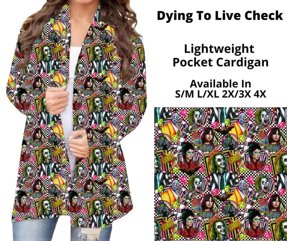 Dying To Live Check Pocket Cardigan