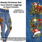 Moody Christmas Red Full Length Faux Denim w/ Side Leg Designs